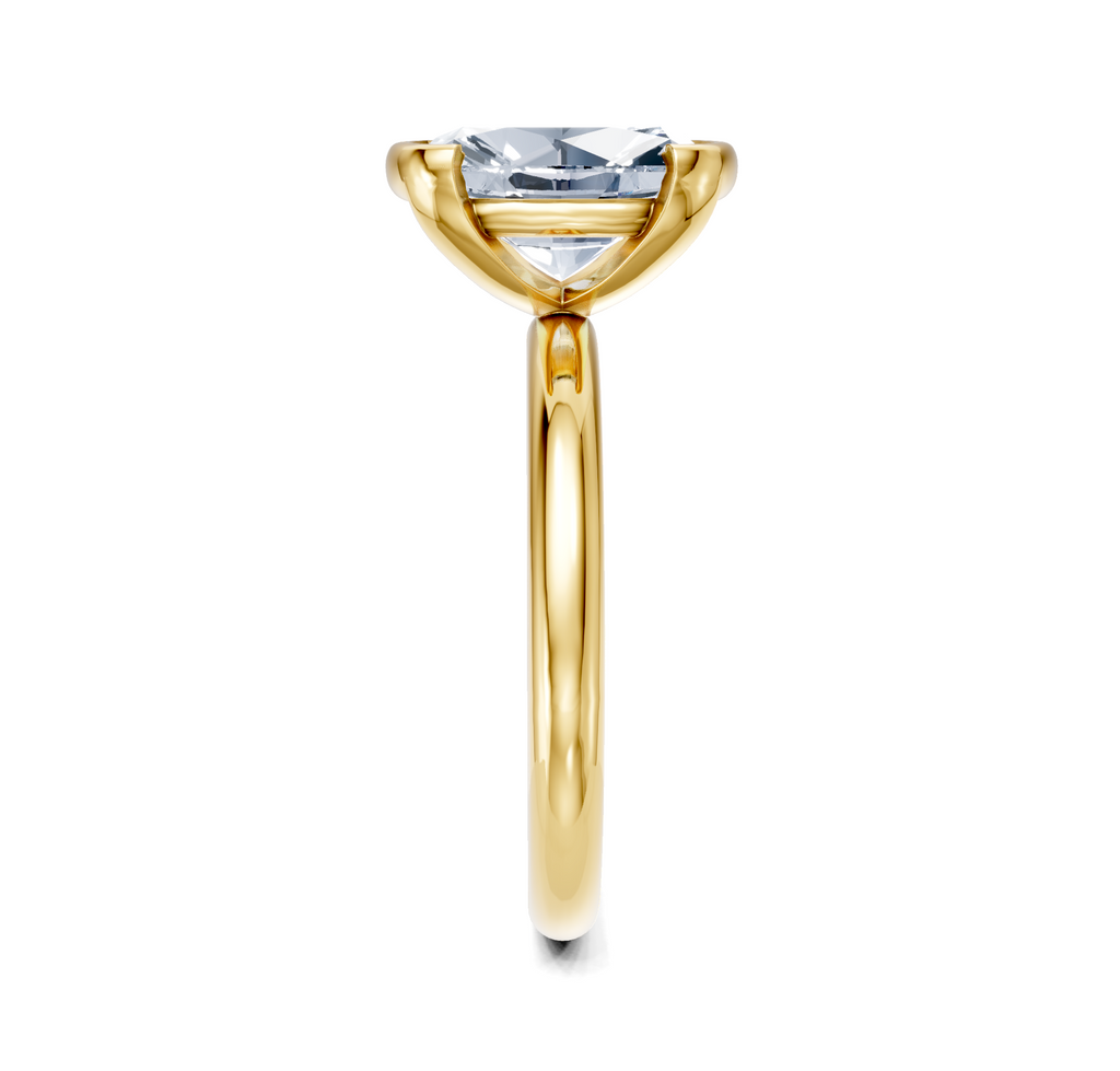 Image for Half Bezel Engagement Ring | 18k Yellow Gold