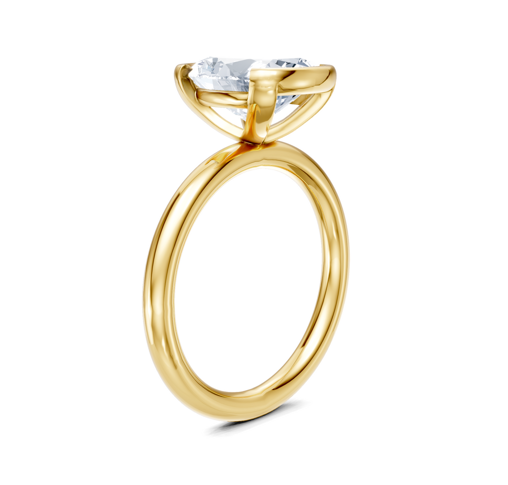 Image for Half Bezel Engagement Ring | 18k Yellow Gold