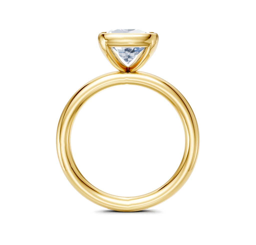 Image for Half Bezel Engagement Ring | 18k Yellow Gold