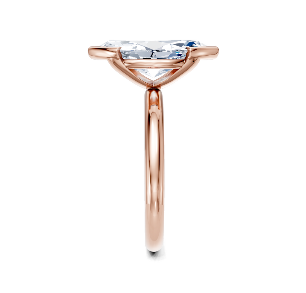 Image for Half Bezel Engagement Ring | 18k Rose Gold