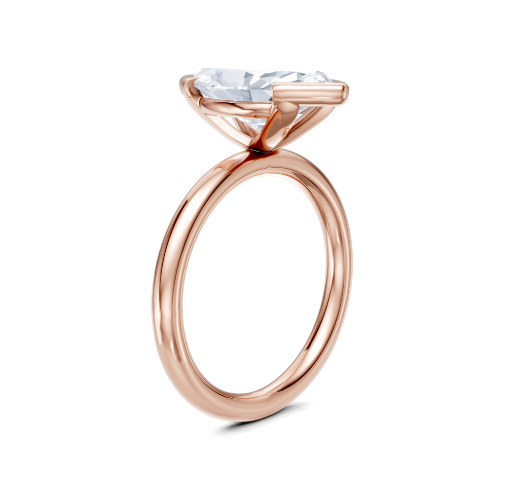 Image for Half Bezel Engagement Ring | 18k Rose Gold