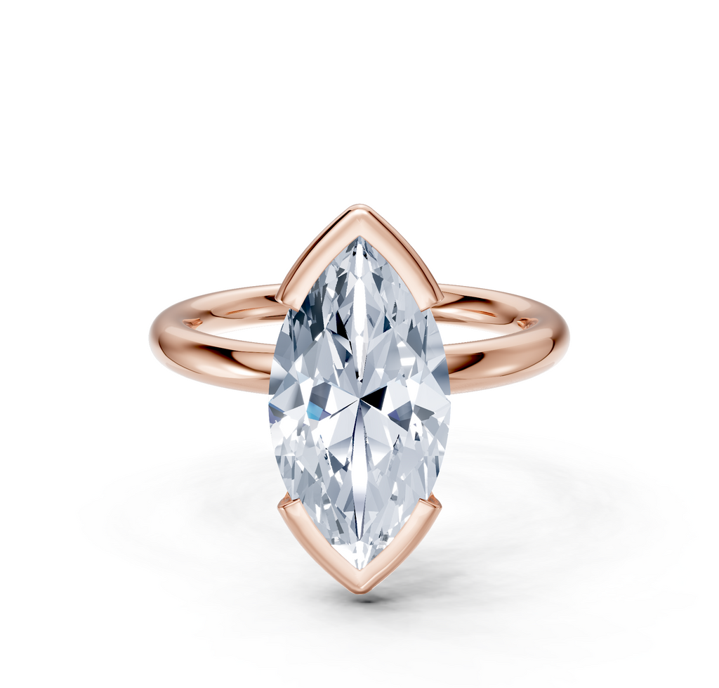 Image for Half Bezel Engagement Ring | 18k Rose Gold