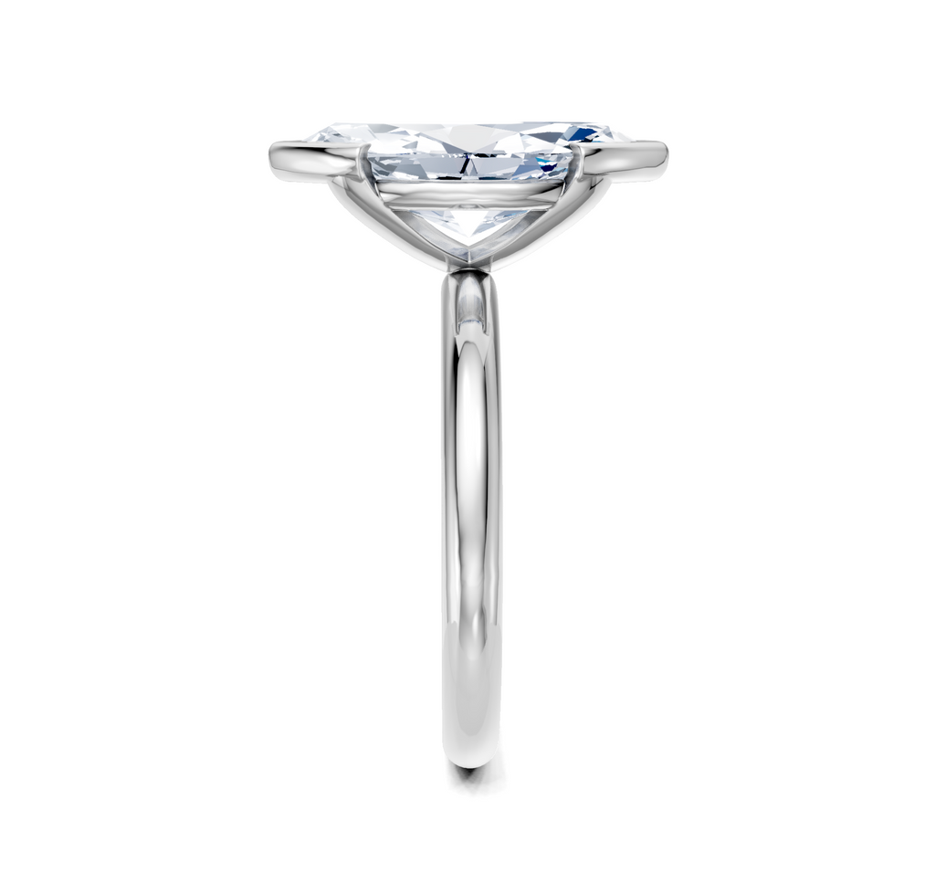 Image for Half Bezel Engagement Ring | 18k White Gold