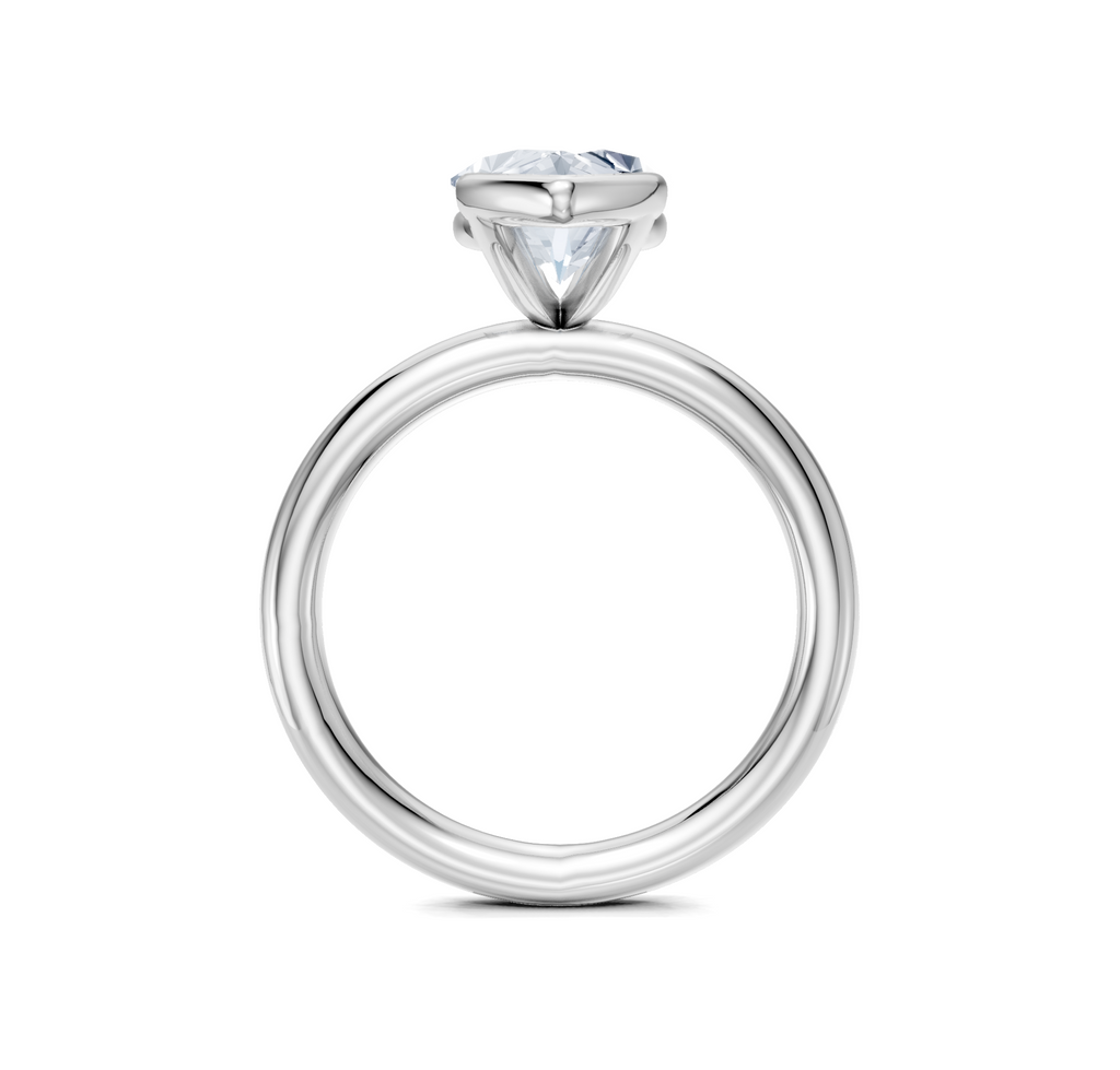 Image for Half Bezel Engagement Ring | 18k White Gold