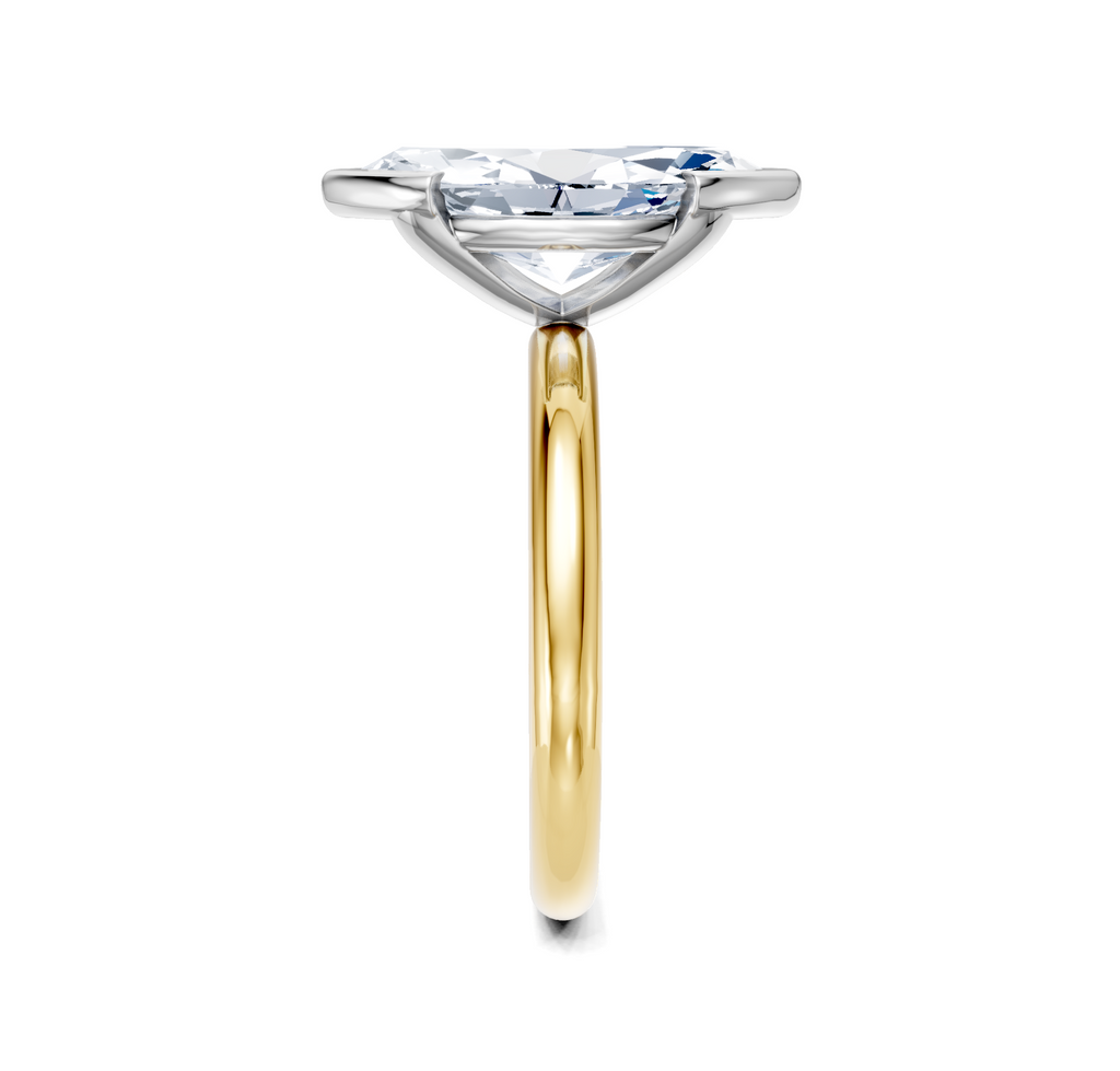 Image for Half Bezel Engagement Ring | 18k Two Tone