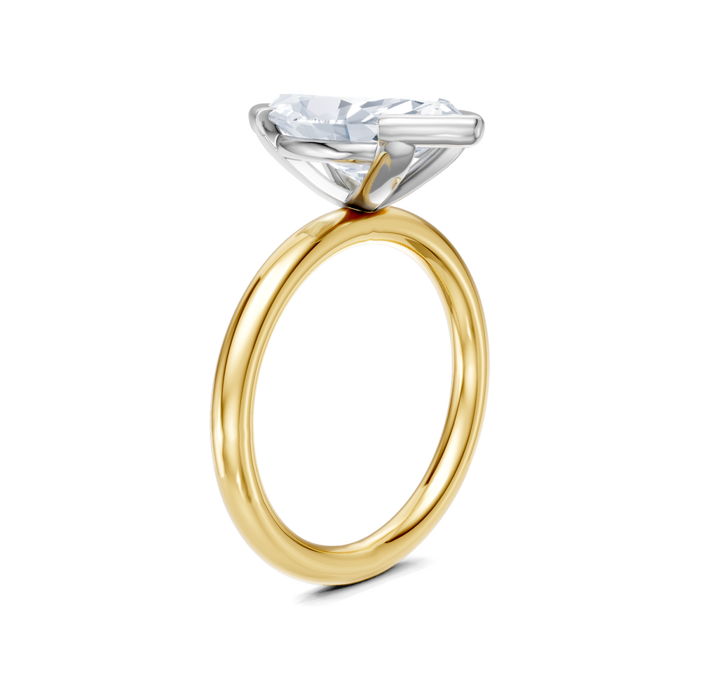Image for Half Bezel Engagement Ring | 18k Two Tone