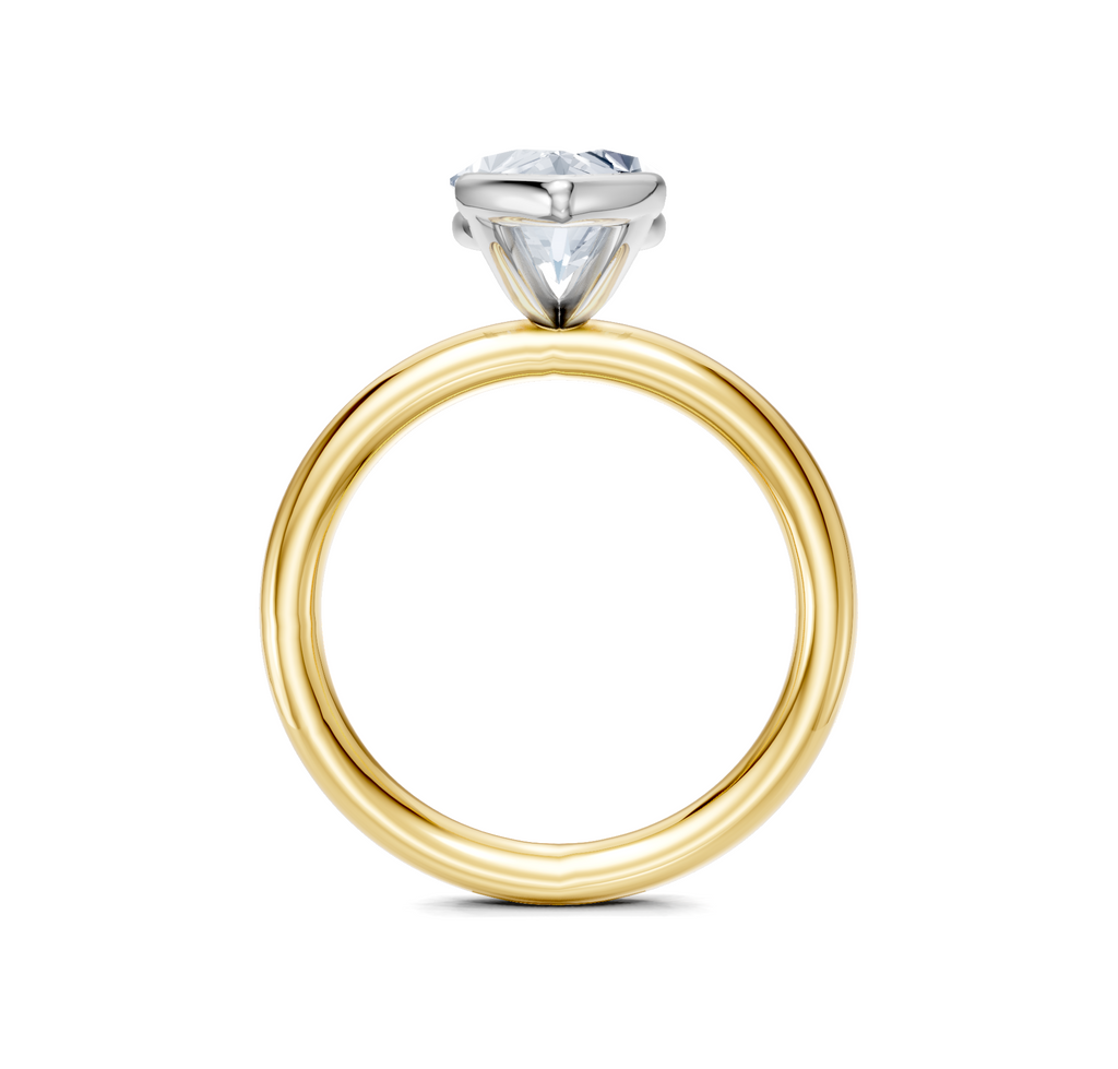 Image for Half Bezel Engagement Ring | 18k Two Tone