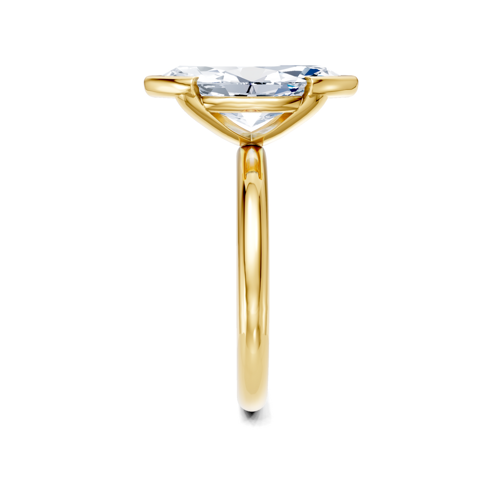 Image for Half Bezel Engagement Ring | 18k Yellow Gold