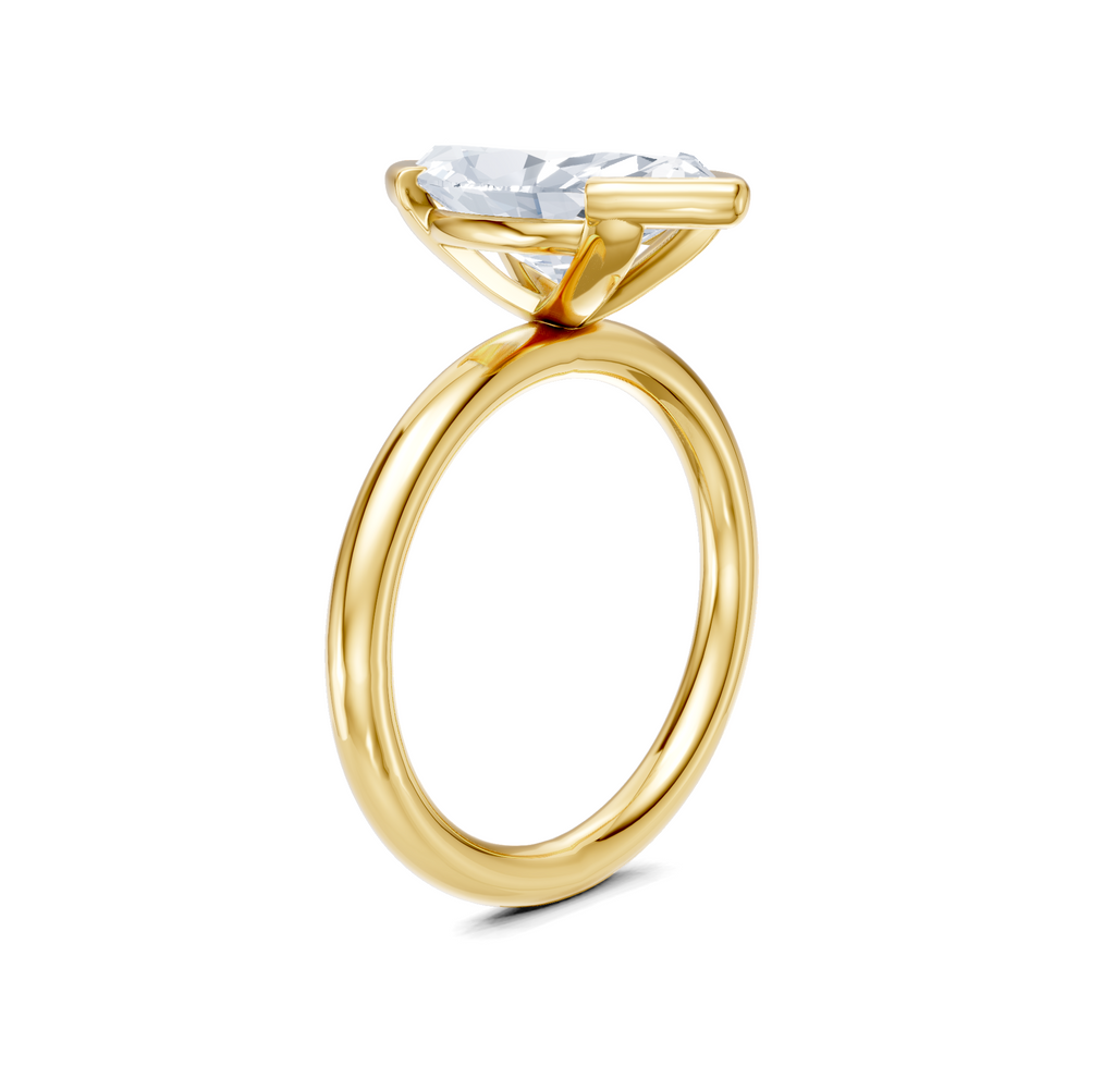 Image for Half Bezel Engagement Ring | 18k Yellow Gold