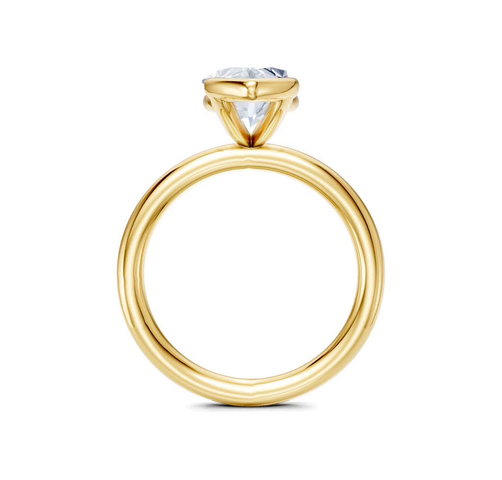Image for Half Bezel Engagement Ring | 18k Yellow Gold