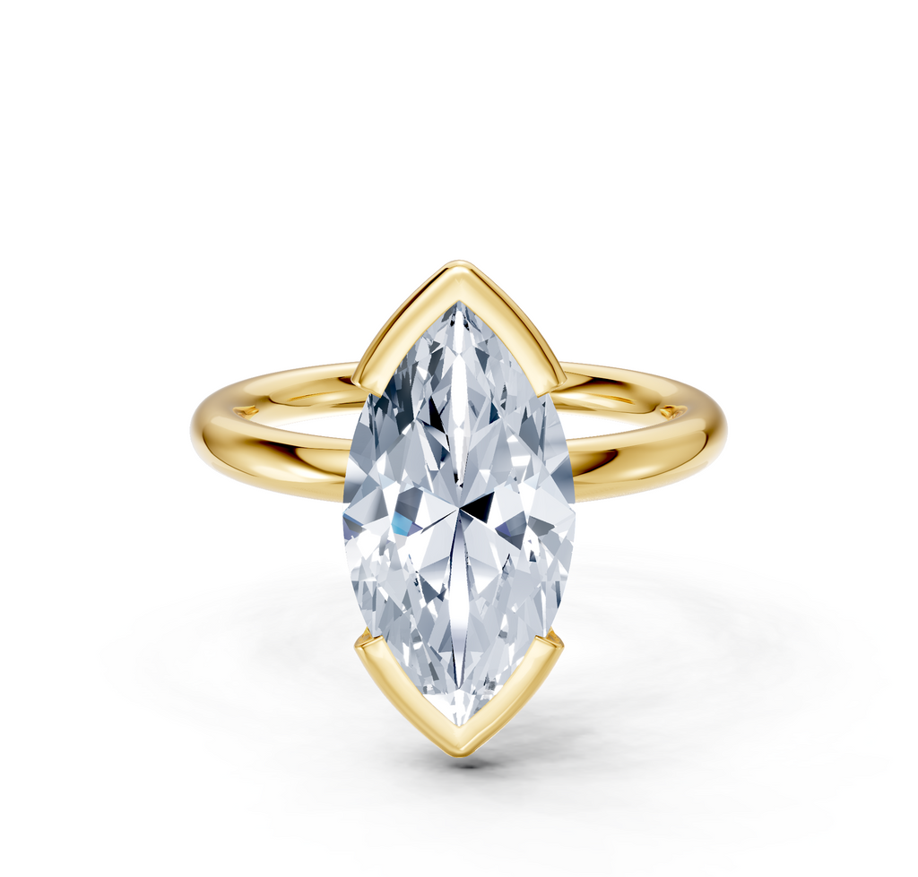 Image for Half Bezel Engagement Ring | 18k Yellow Gold