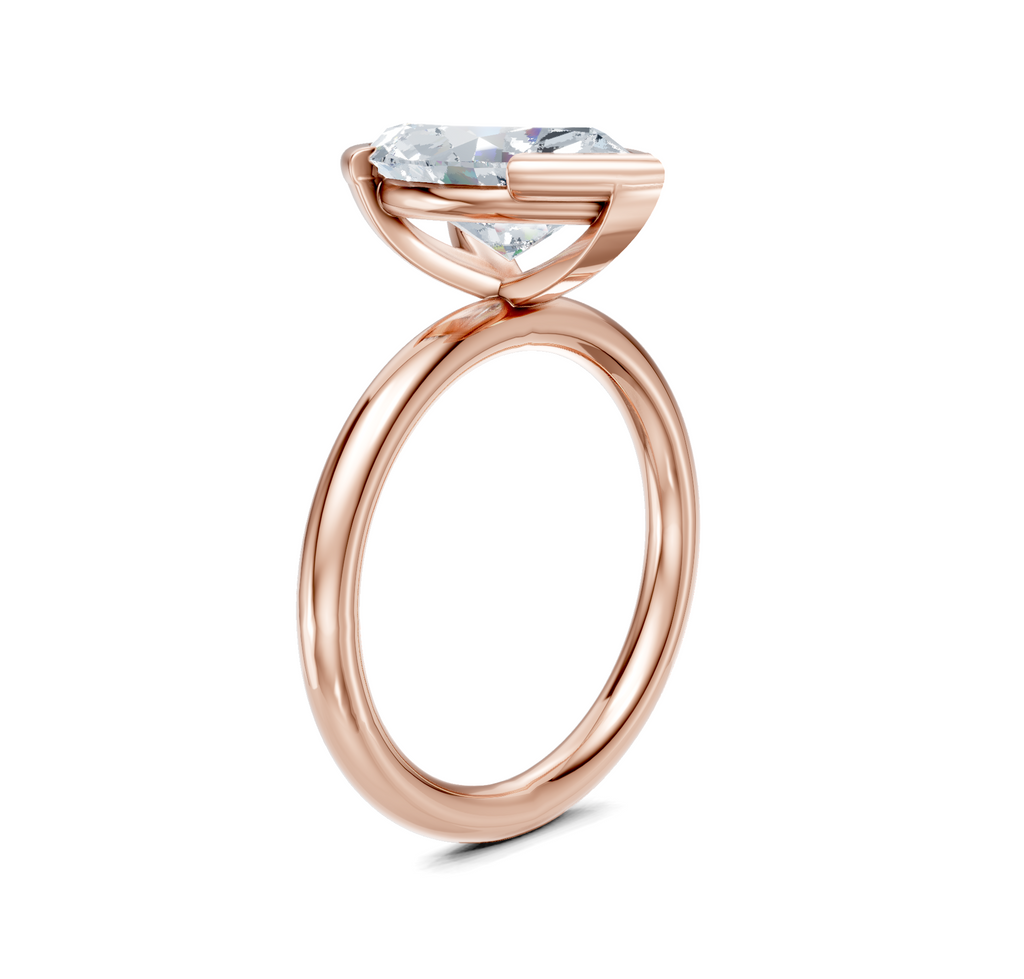 Image for Half Bezel Engagement Ring | 18k Rose Gold