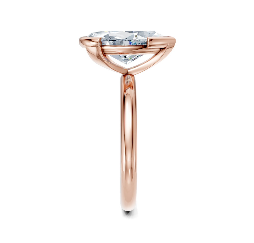 Image for Half Bezel Engagement Ring | 18k Rose Gold