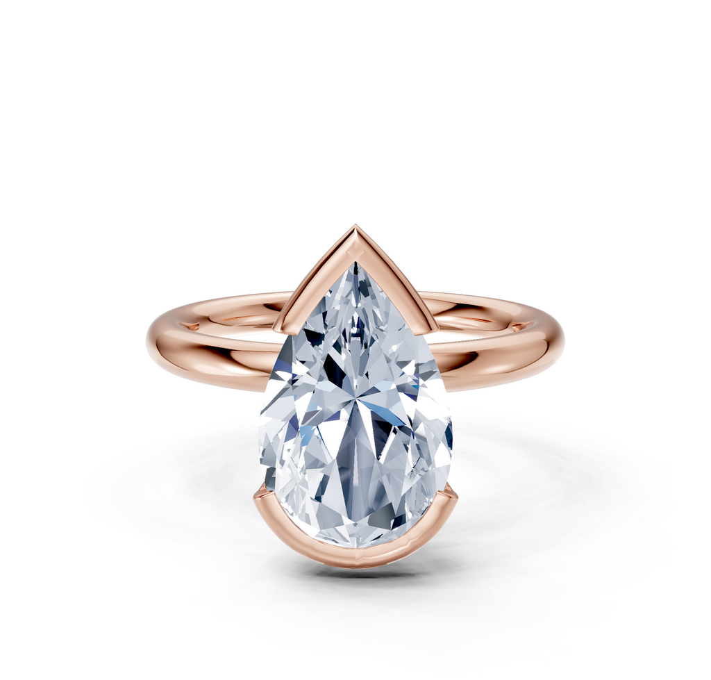 Image for Half Bezel Engagement Ring | 18k Rose Gold