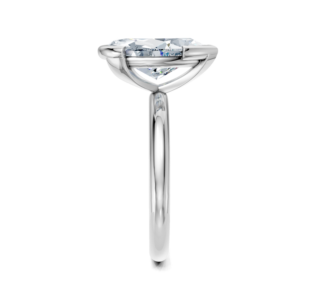 Image for Half Bezel Engagement Ring | 18k White Gold