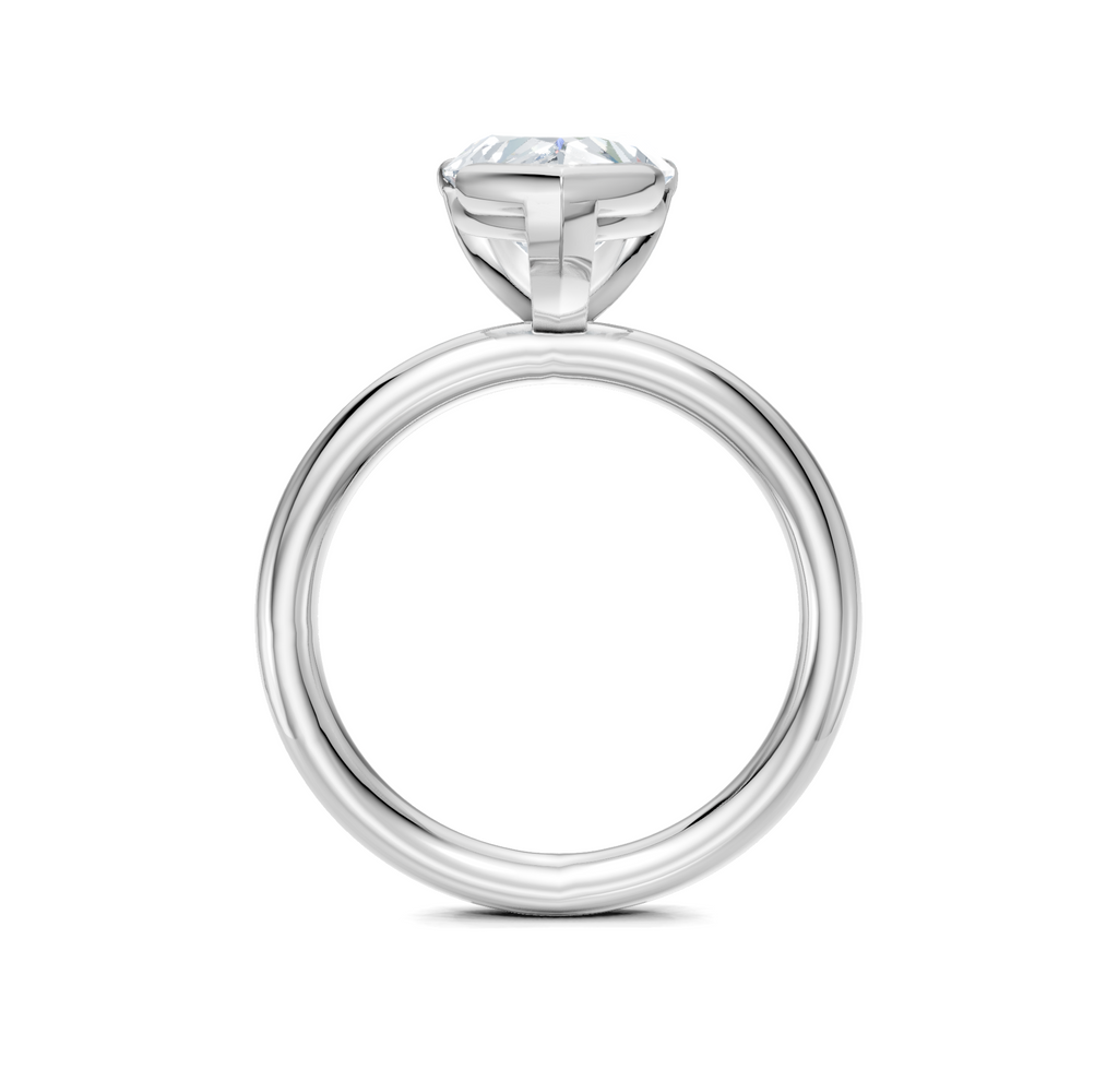 Image for Half Bezel Engagement Ring | 18k White Gold