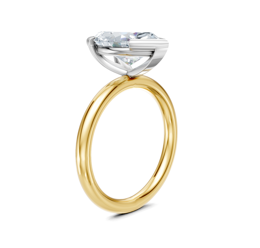 Image for Half Bezel Engagement Ring | 18k Two Tone