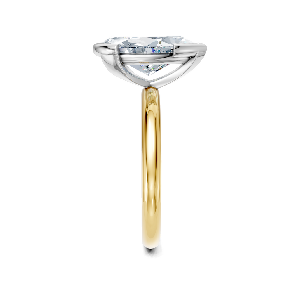 Image for Half Bezel Engagement Ring | 18k Two Tone