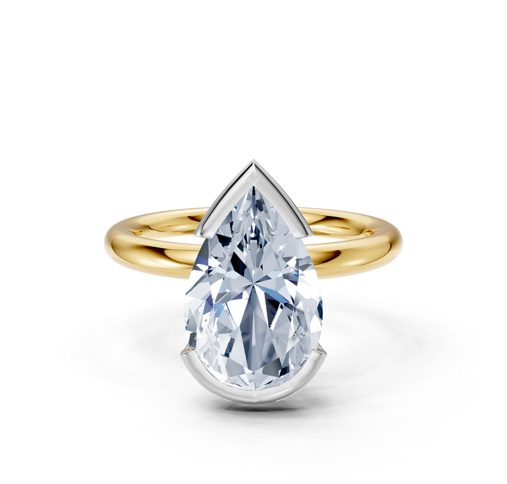 Image for Half Bezel Engagement Ring | 18k Two Tone