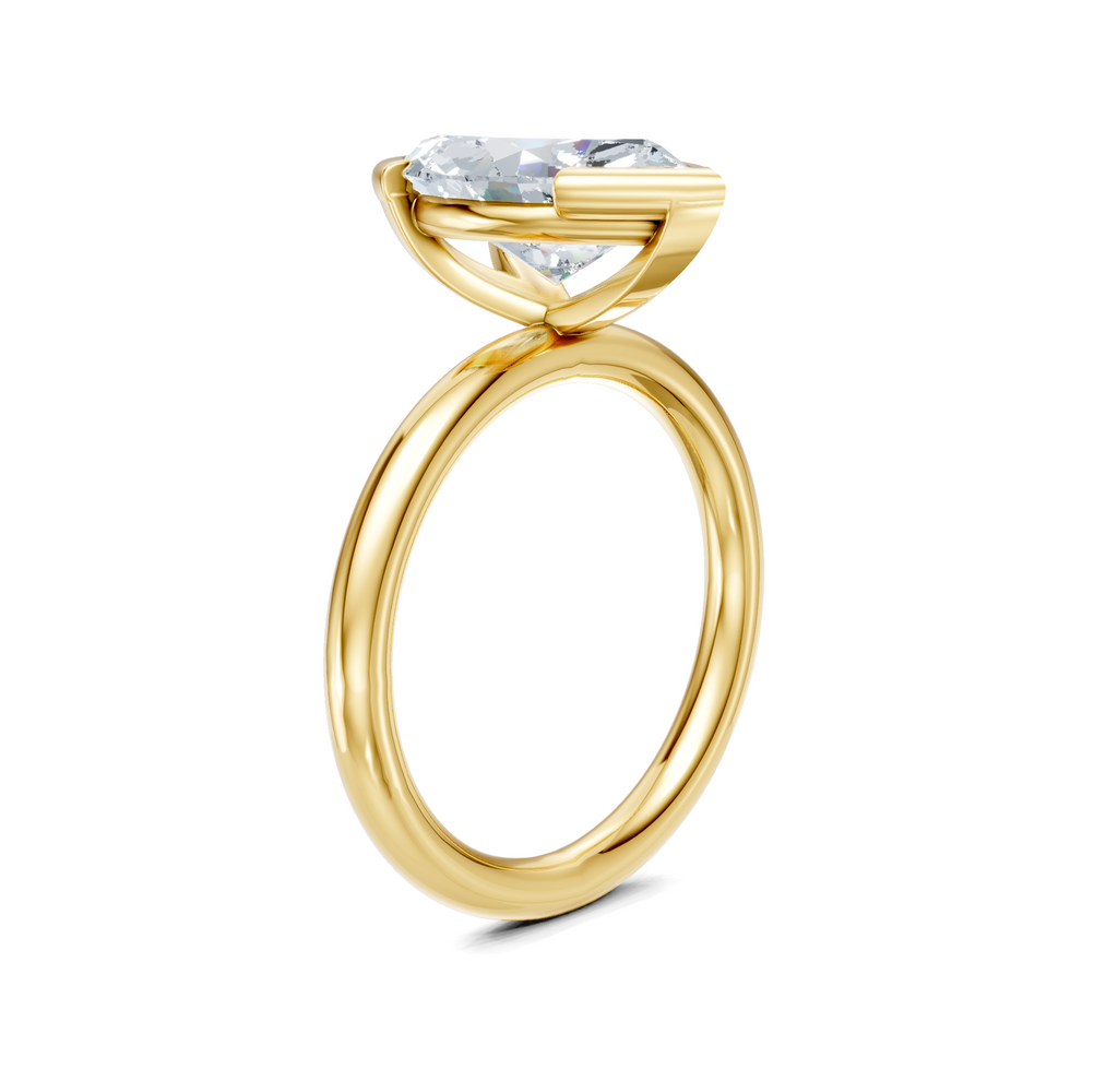 Image for Half Bezel Engagement Ring | 18k Yellow Gold