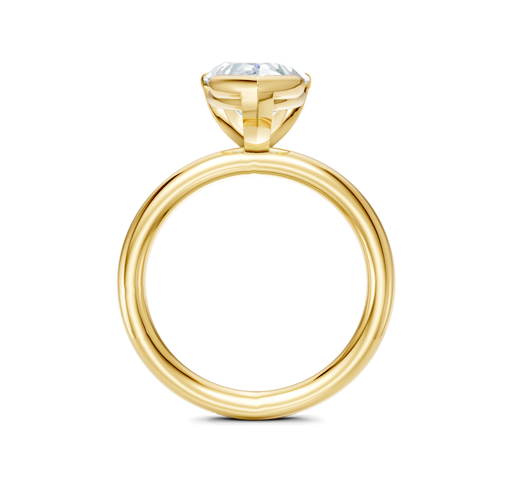 Image for Half Bezel Engagement Ring | 18k Yellow Gold
