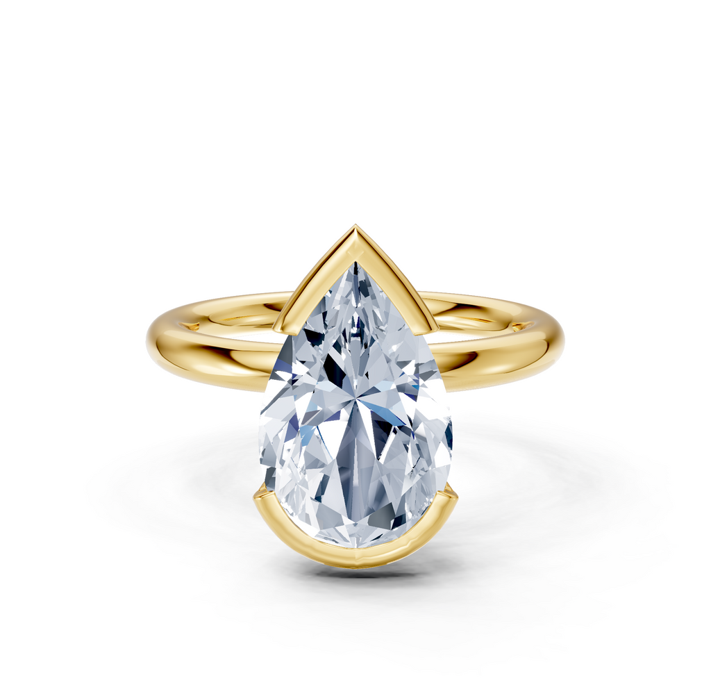 Image for Half Bezel Engagement Ring | 18k Yellow Gold