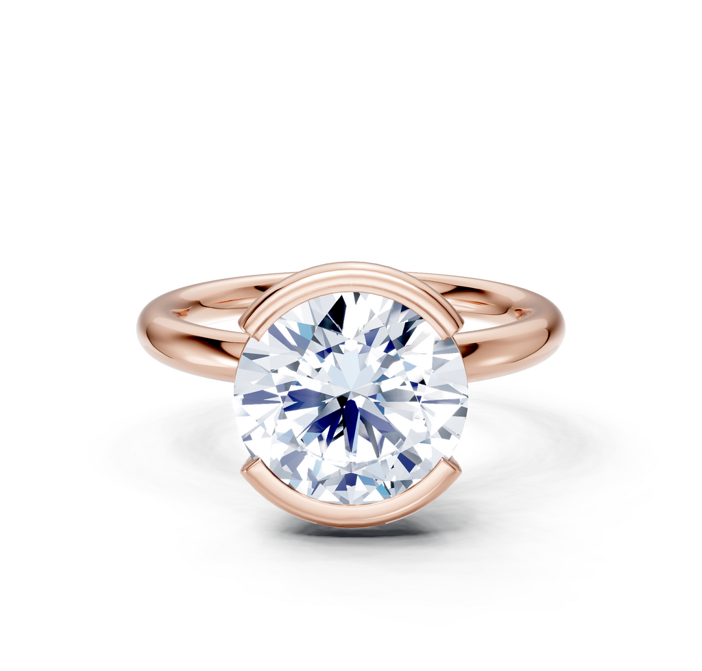 Image for Half Bezel Engagement Ring | 14k Rose Gold