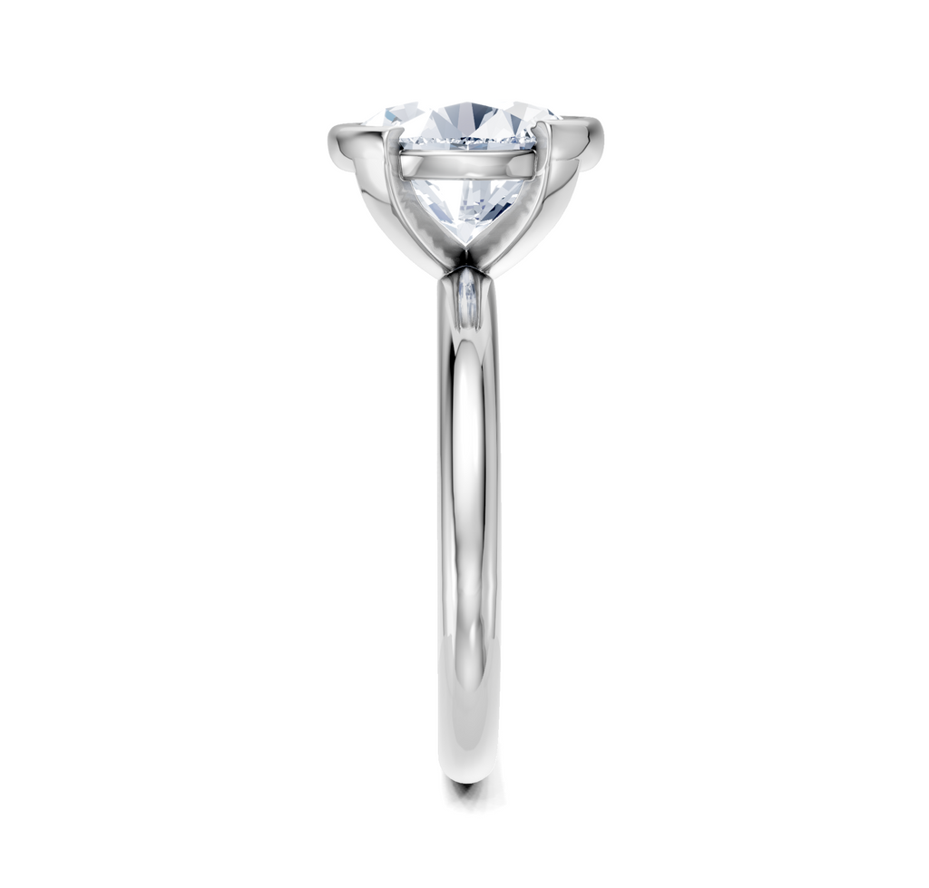 Image for Half Bezel Engagement Ring | 18k White Gold