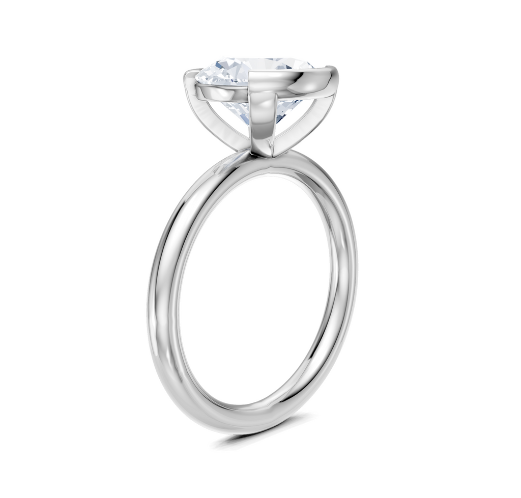 Image for Half Bezel Engagement Ring | 18k White Gold