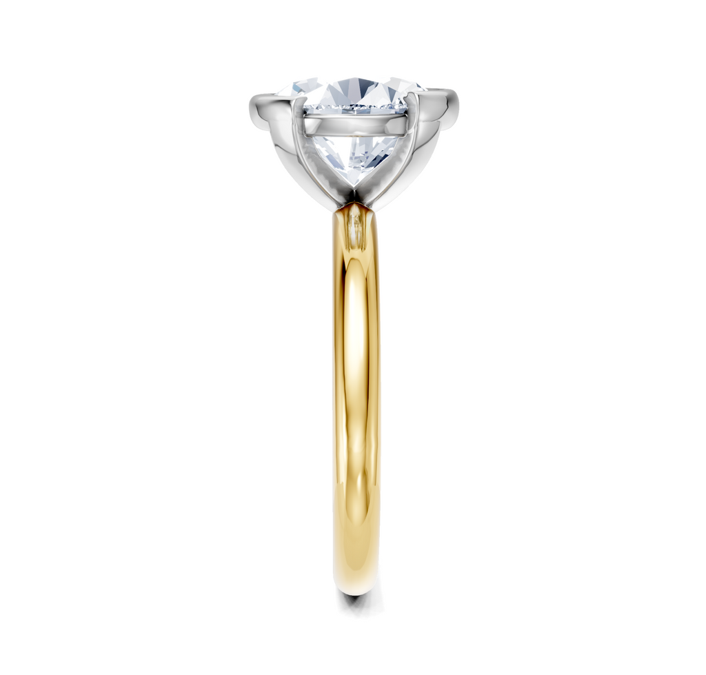 Image for Half Bezel Engagement Ring | 18k Two Tone