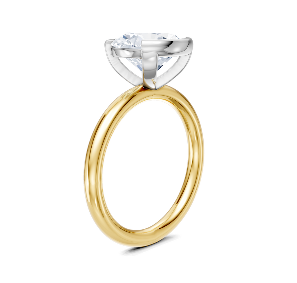 Image for Half Bezel Engagement Ring | 18k Two Tone