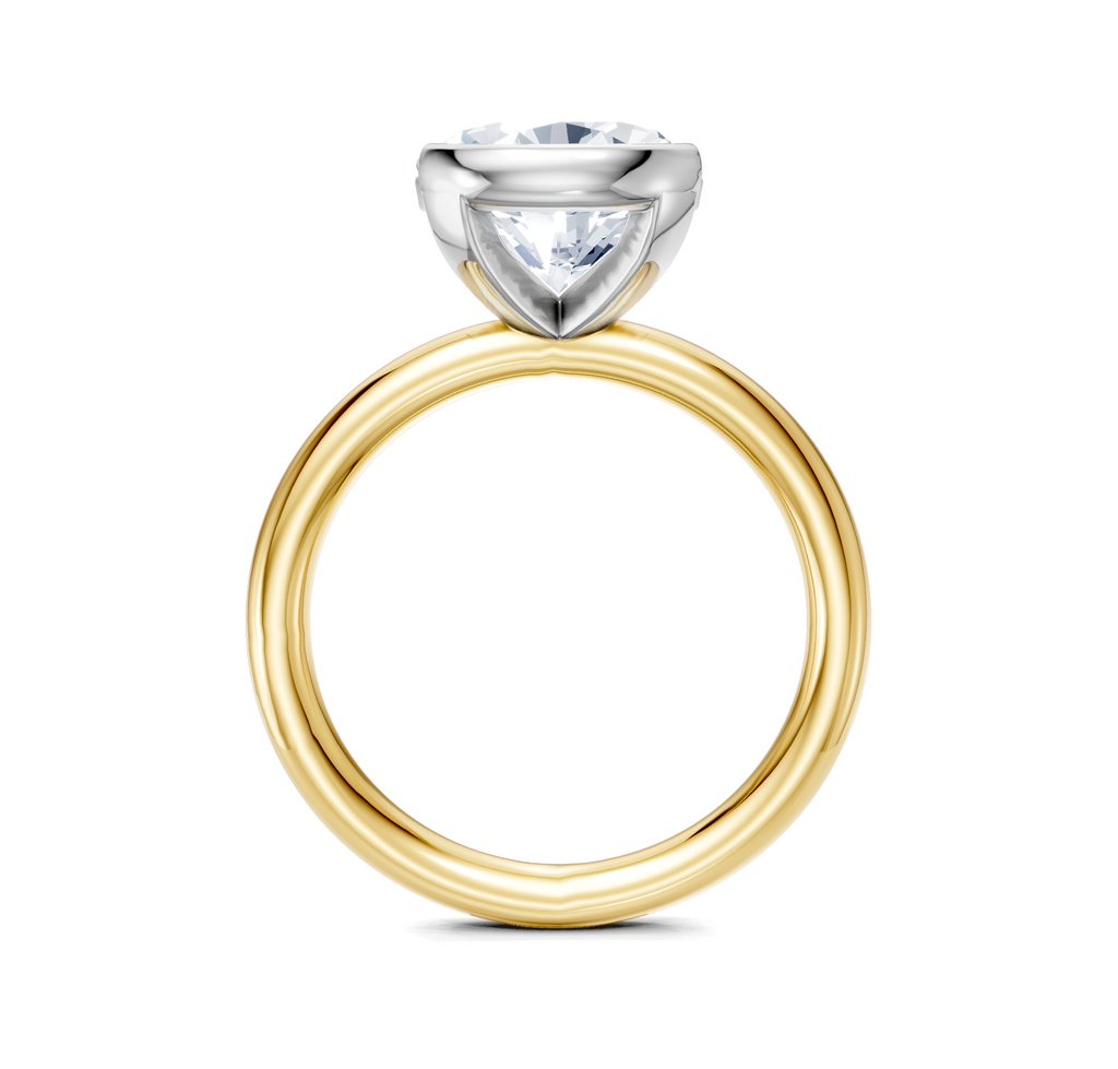 Image for Half Bezel Engagement Ring | 18k Two Tone