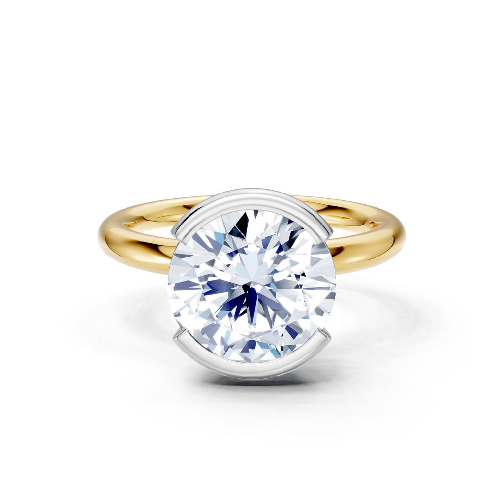 Image for Half Bezel Engagement Ring | 18k Two Tone