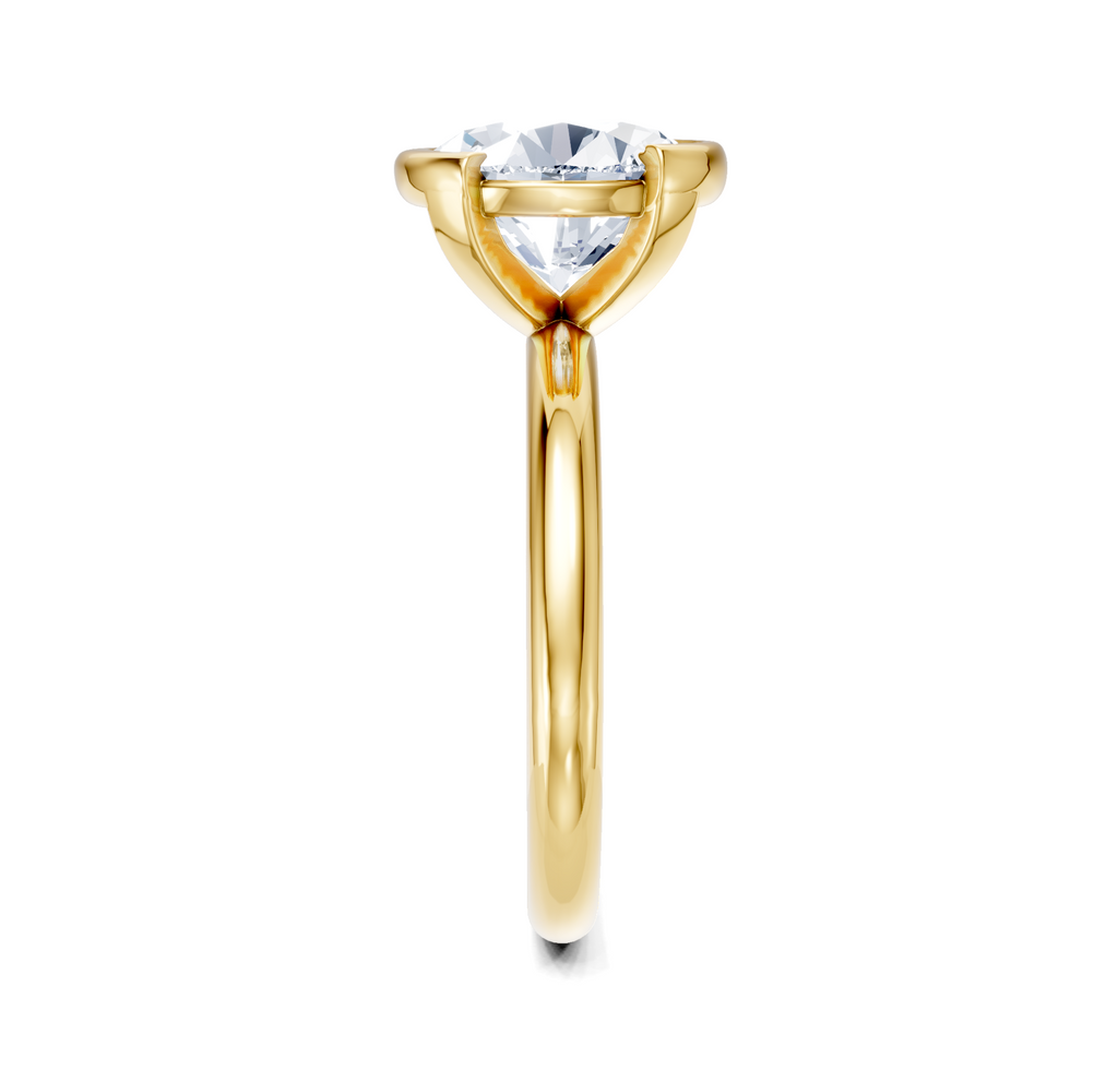 Image for Half Bezel Engagement Ring | 18k Yellow Gold