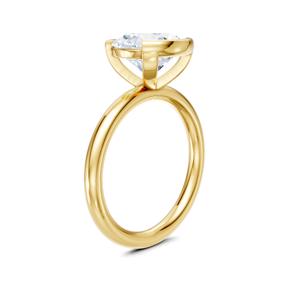 Image for Half Bezel Engagement Ring | 18k Yellow Gold