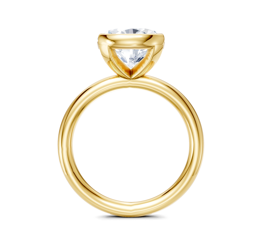 Image for Half Bezel Engagement Ring | 18k Yellow Gold