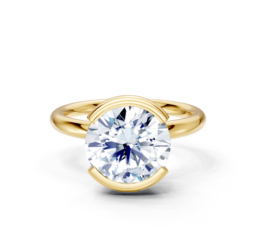Image for Half Bezel Engagement Ring | 18k Yellow Gold