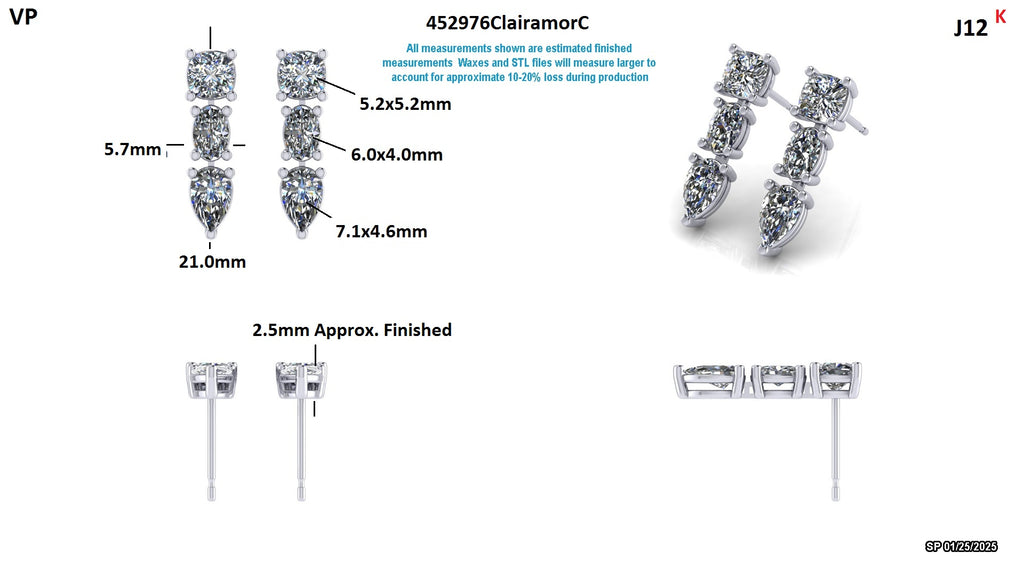 Fatma K. Custom Tennis Necklace / Earring Set Final Balance