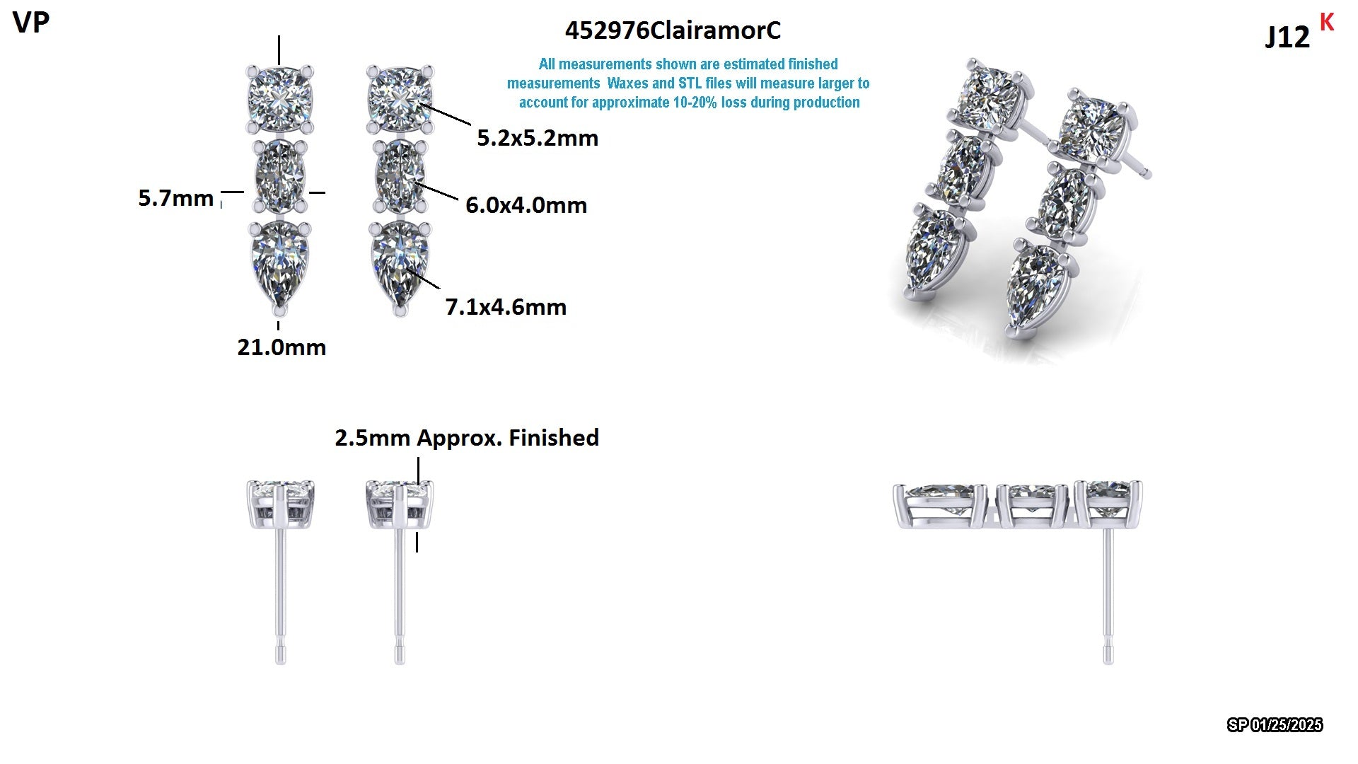Fatma K. Custom Tennis Necklace / Earring Set Final Balance