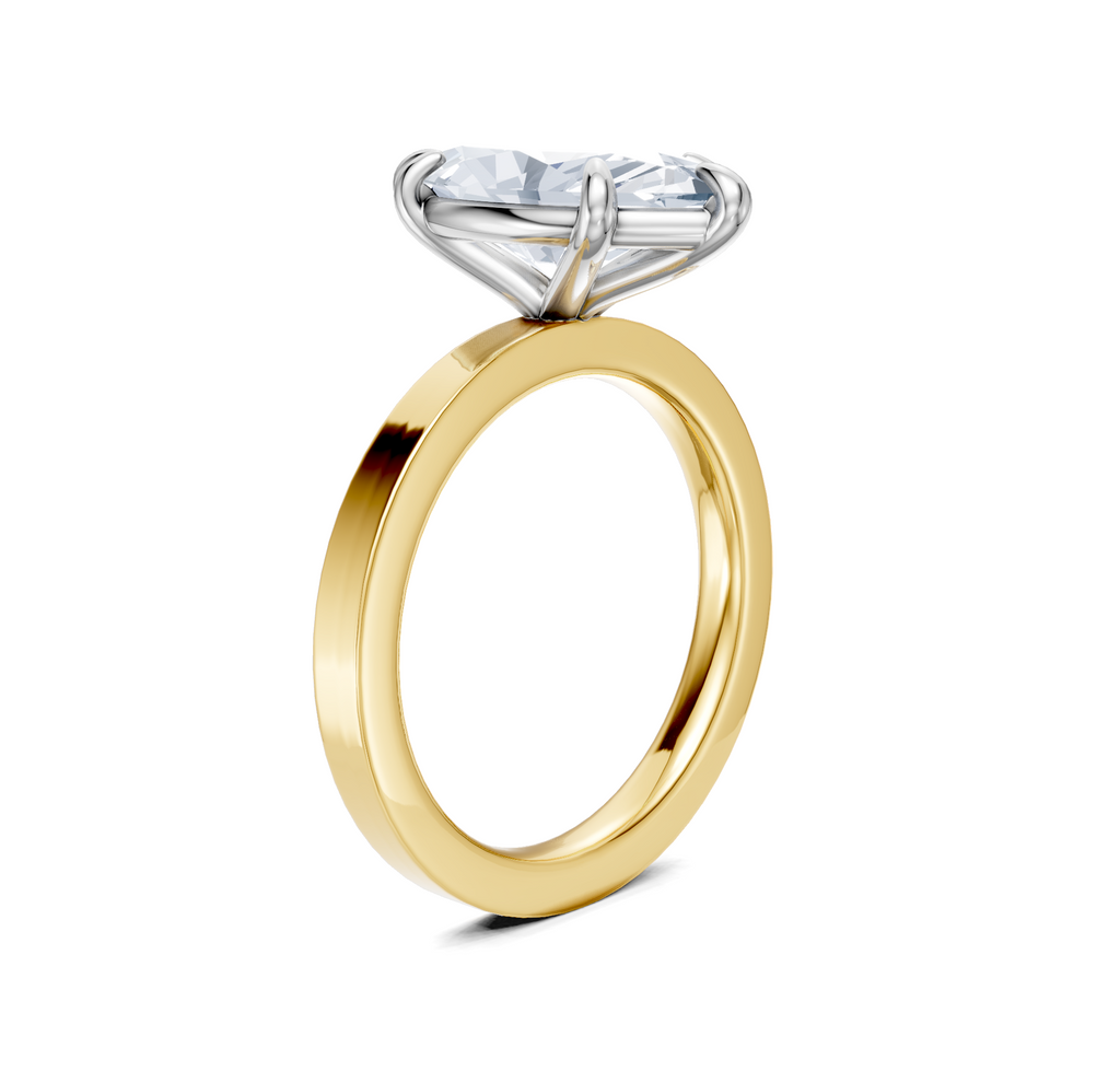 Image for Petite Square Shank | 14k Two Tone