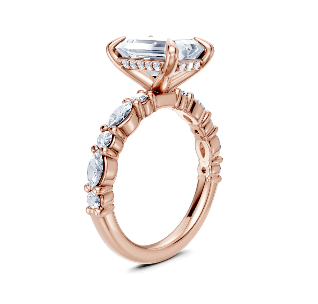Image for Bubble Band Hidden Halo | 18k Rose Gold