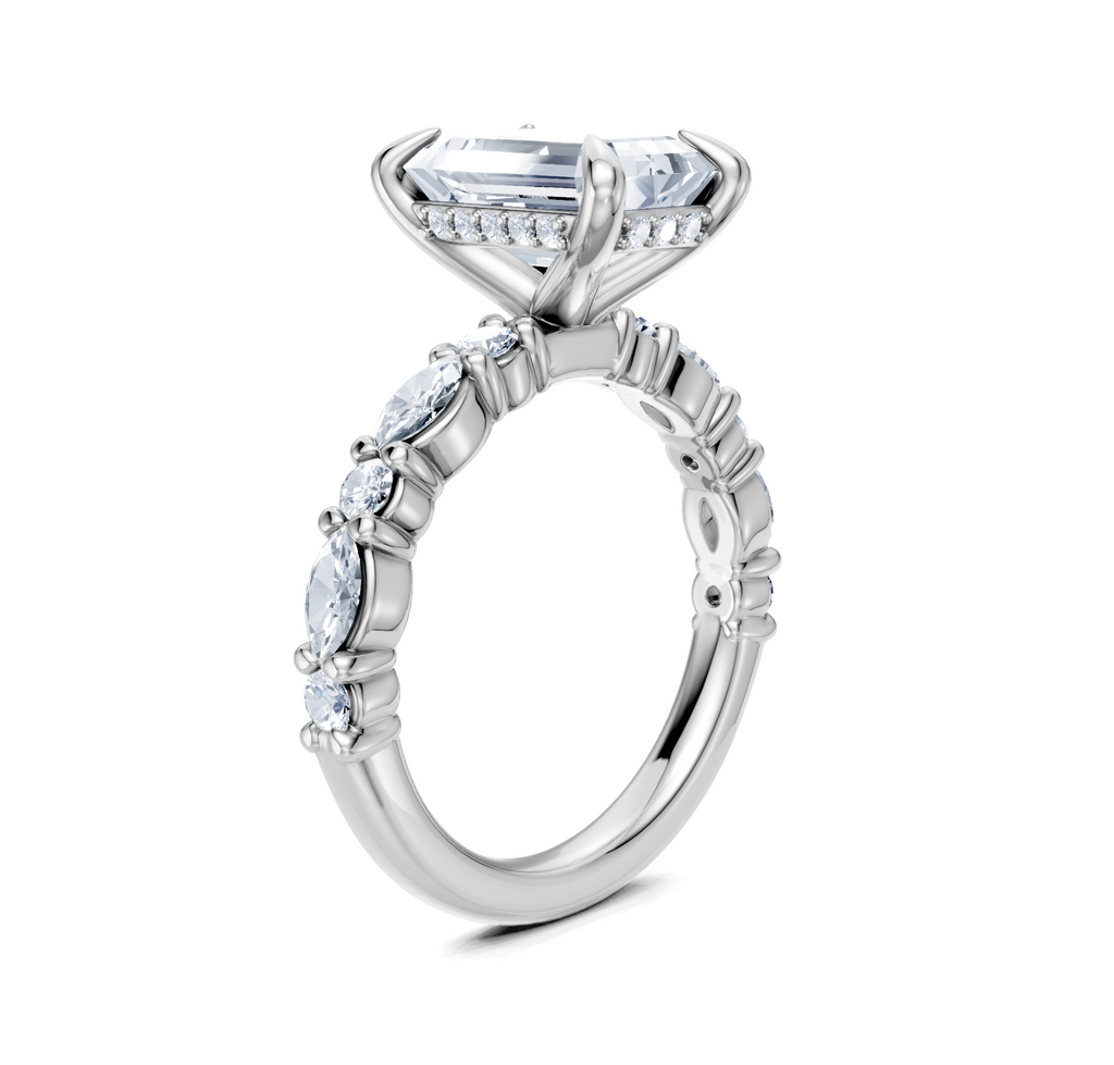 Image for Bubble Band Hidden Halo | 18k White Gold