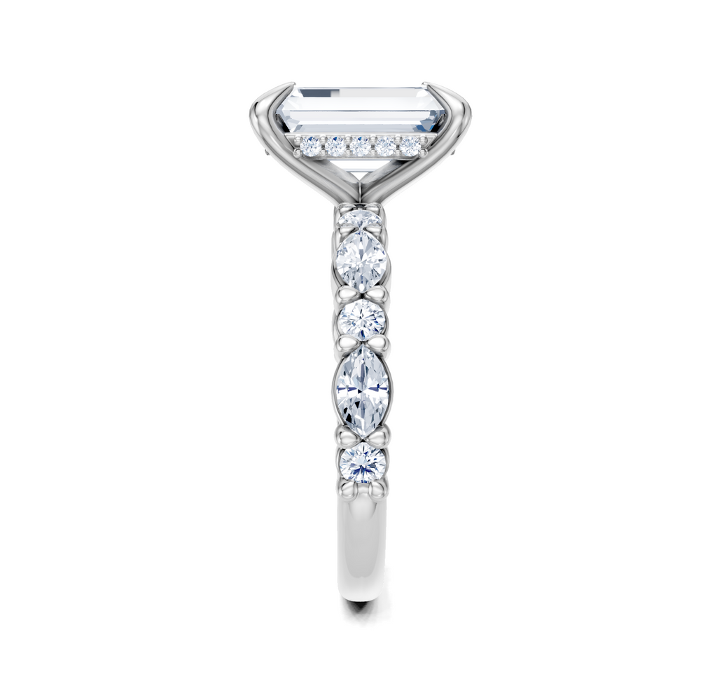 Image for Bubble Band Hidden Halo | 18k White Gold