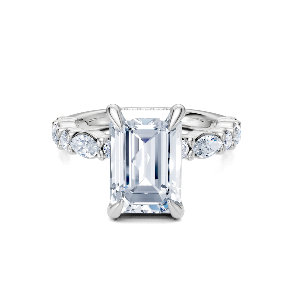 Image for Bubble Band Hidden Halo | 18k White Gold