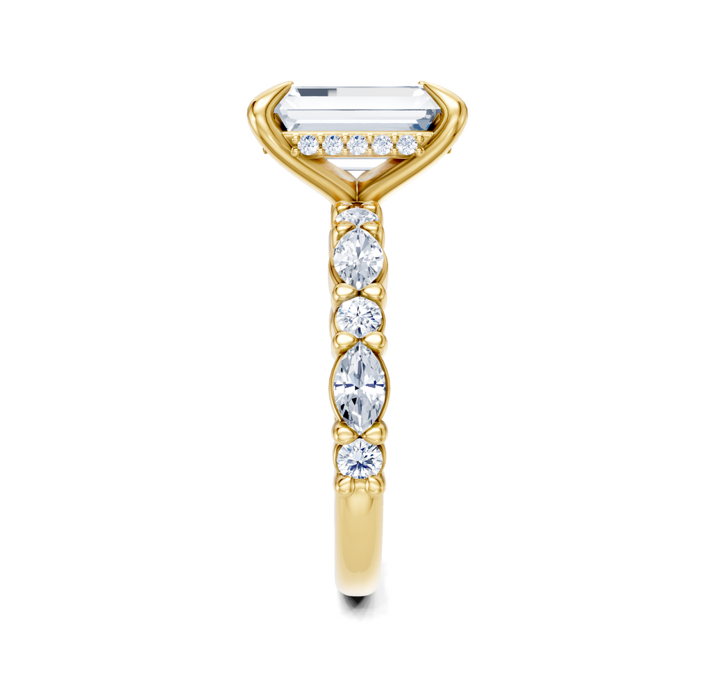 Image for Bubble Band Hidden Halo | 18k Yellow Gold