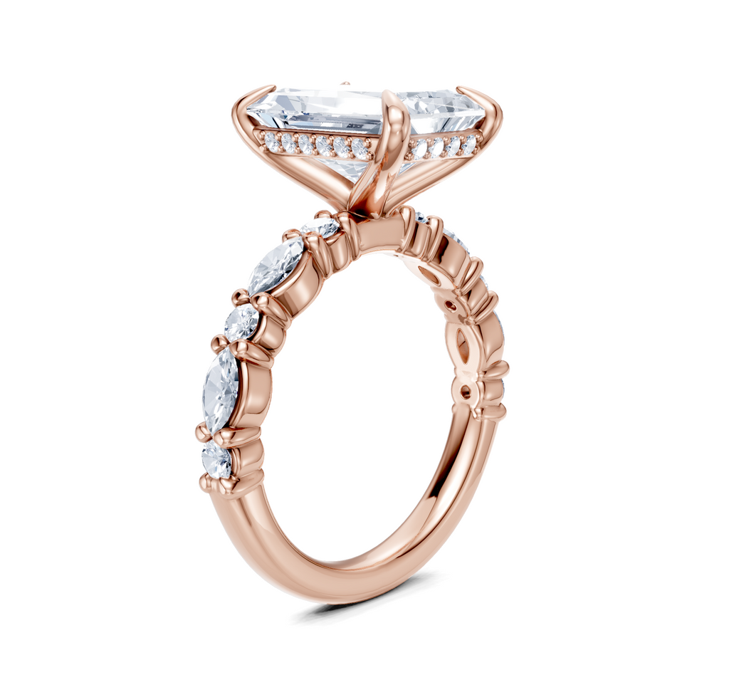 Image for Bubble Band Hidden Halo | 18k Rose Gold