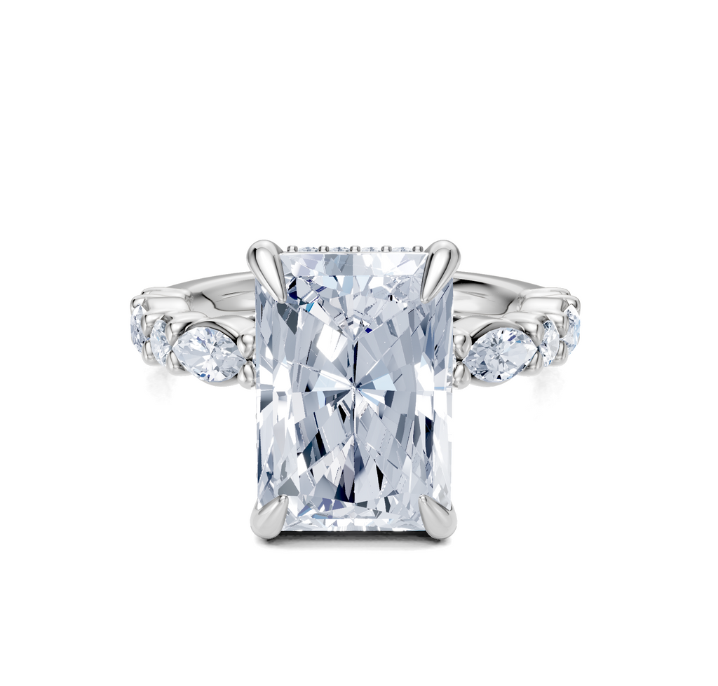 Image for Bubble Band Hidden Halo | 18k White Gold