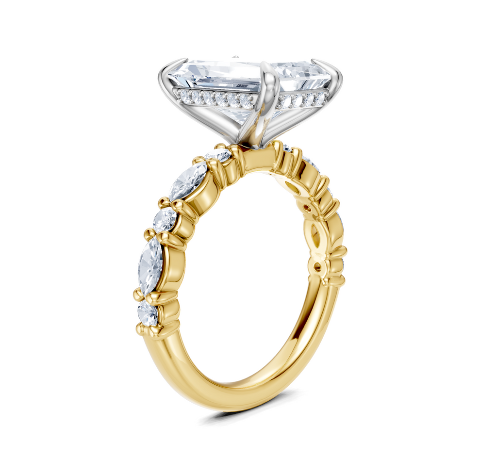 Image for Bubble Band Hidden Halo | 18k Two Tone