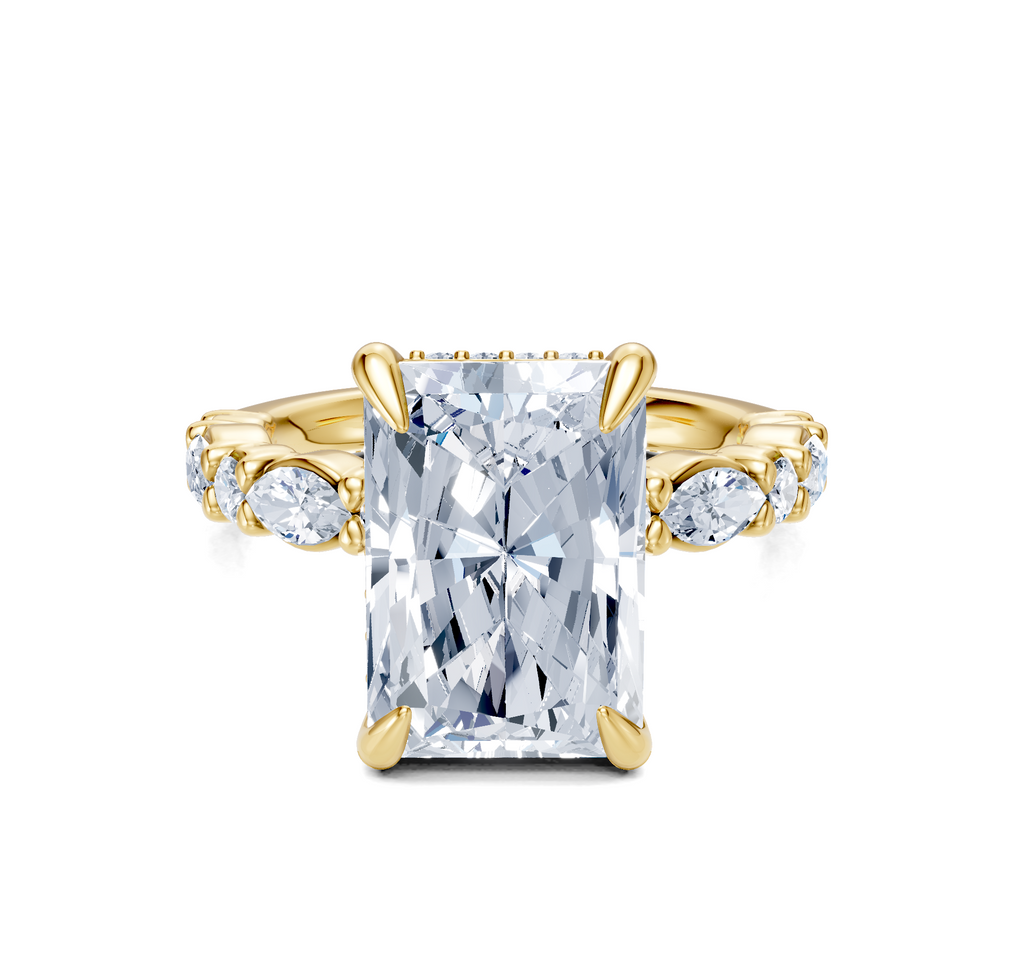 Image for Bubble Band Hidden Halo | 18k Yellow Gold