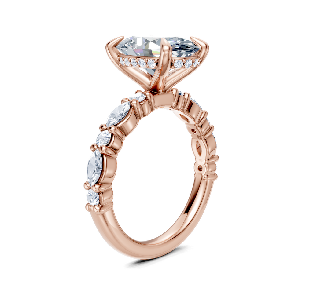 Image for Bubble Band Hidden Halo | 18k Rose Gold